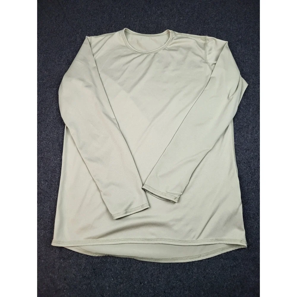 Milliken‎ Military Cold Weather Shirt Men Medium Gold Crew Neck Lightweight Soft